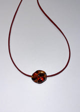 Glass SWIRL necklace / maroon / brown