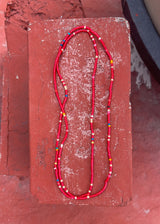 spaghetti necklace - red