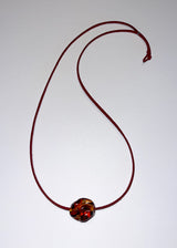Glass SWIRL necklace / maroon / brown