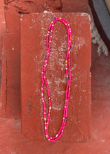 spaghetti necklace - pink
