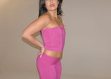 lace up corset - fuschia