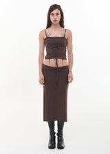 Midi Low waist skirt - COFFEE