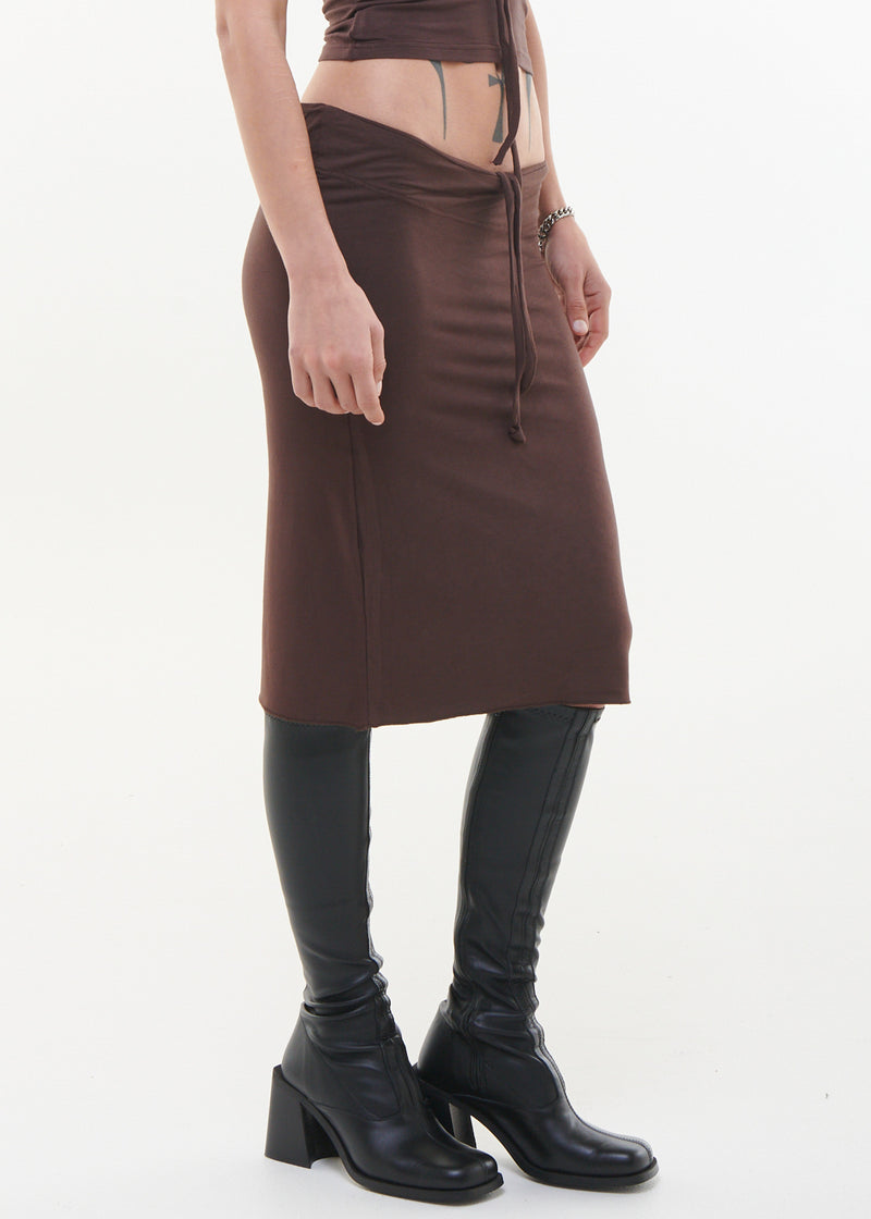 Short Low waist skirt - COFFEE