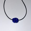 Glass SWIRL necklace / black / blue
