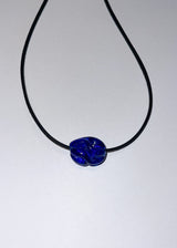 Glass SWIRL necklace / black / blue