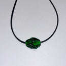 Glass SWIRL necklace / black / green