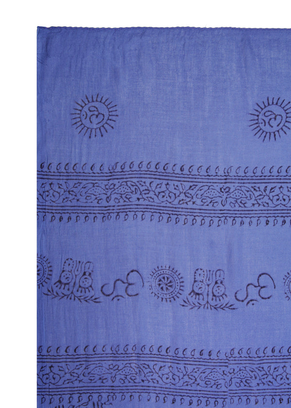 Blueberry Om Sarong by Snakes and Shanti in 100% Cotton - Perfect for Beach and Resort Wear