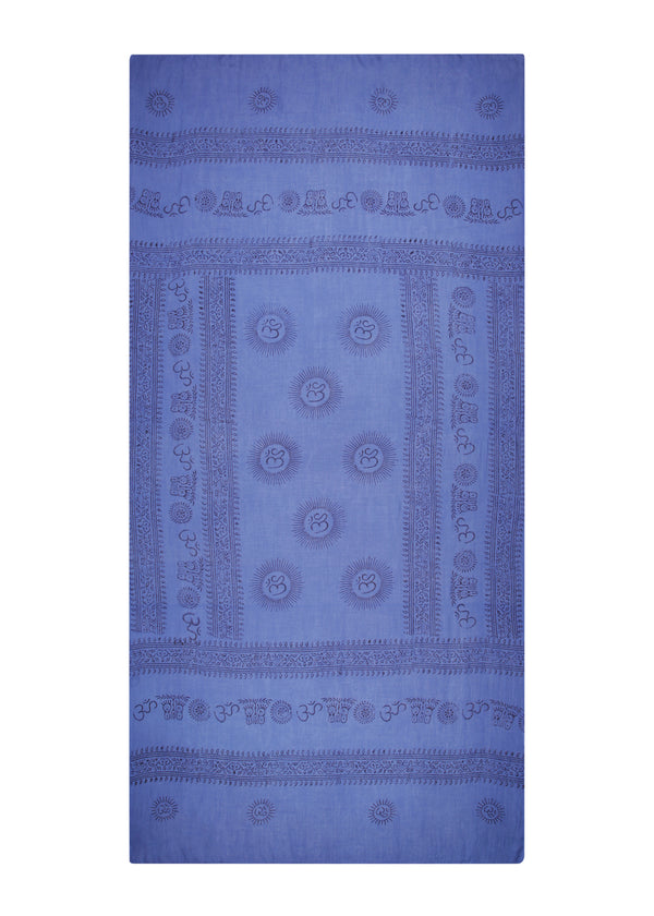 Blueberry Om Sarong by Snakes and Shanti in 100% Cotton - Perfect for Beach and Resort Wear