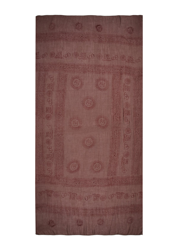 Cacao Om Sarong by Snakes and Shanti in 100% Cotton - Perfect for Beach and Resort Wear