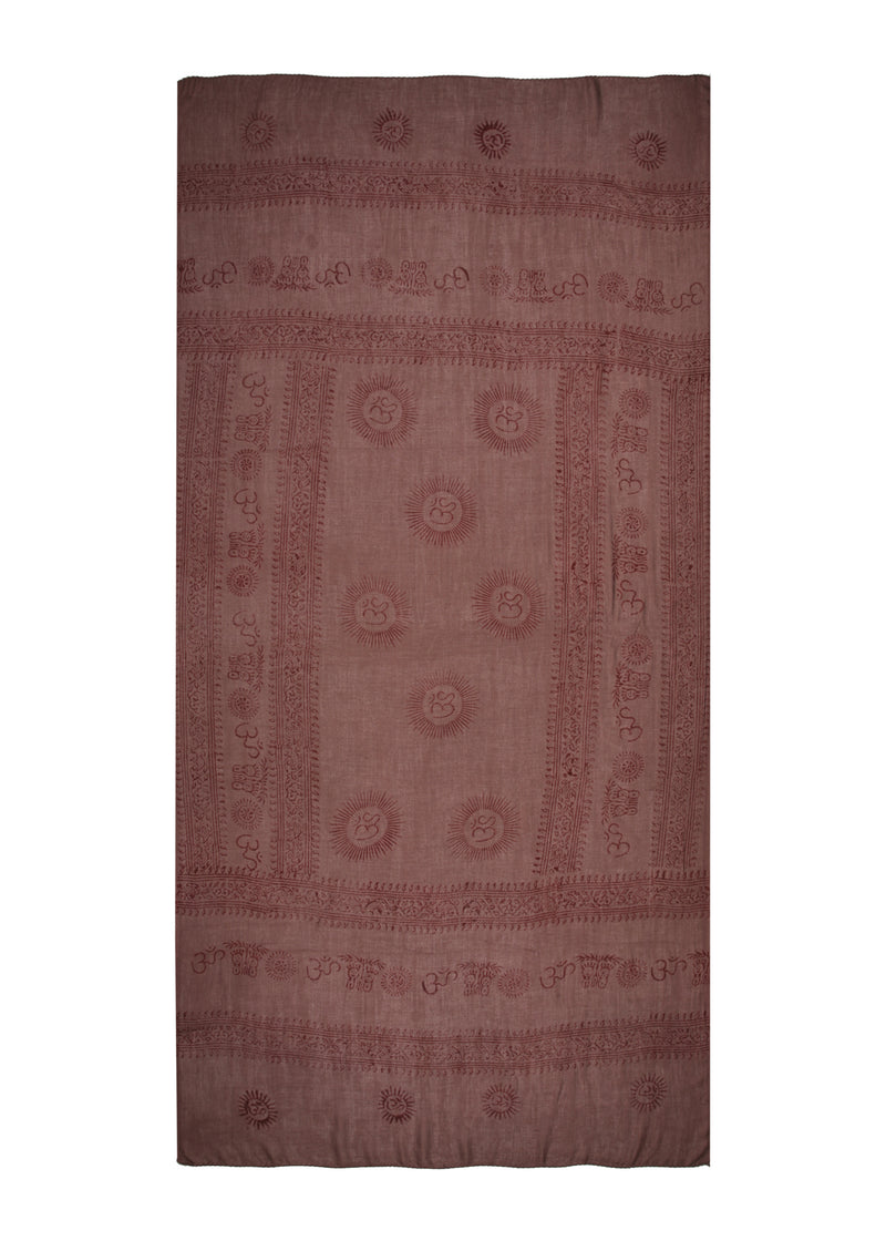 Cacao Om Sarong by Snakes and Shanti in 100% Cotton - Perfect for Beach and Resort Wear