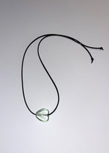 HEART - Glass necklace / black / clear