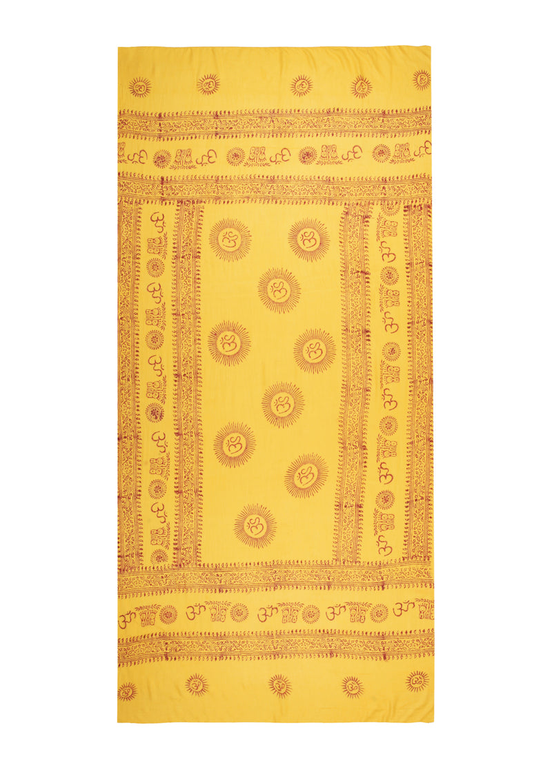 Lemon Om Sarong by Snakes and Shanti in 100% Cotton - Perfect for Beach and Resort Wear