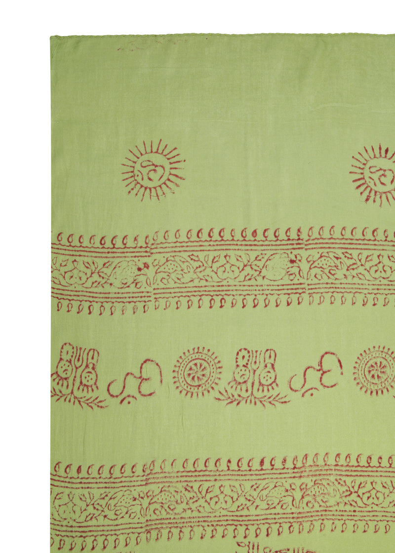 Matcha Om Sarong by Snakes and Shanti in 100% Cotton - Perfect for Beach and Resort Wear