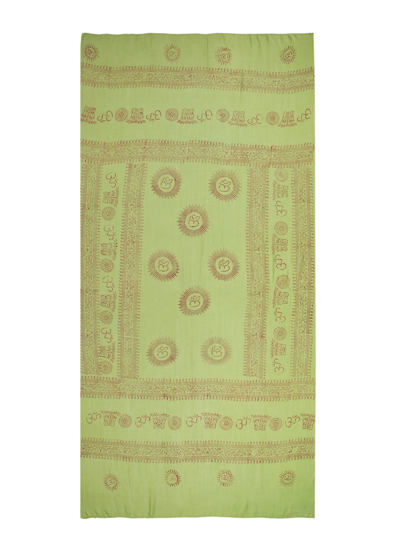 Matcha Om Sarong by Snakes and Shanti in 100% Cotton - Perfect for Beach and Resort Wear