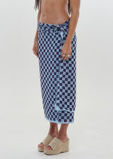 Navy Checkers Sarong by Snakes and Shanti in 100% Cotton - Perfect for Beach and Resort Wear