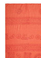 Papaya Om Sarong by Snakes and Shanti in 100% Cotton - Perfect for Beach and Resort Wear