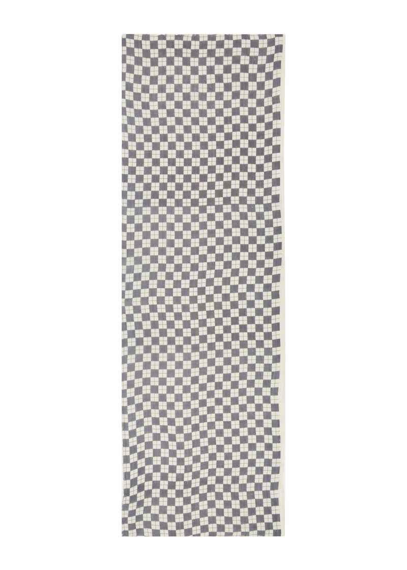 MINI CHECKERS SARONG - CREAM/CHARCOAL