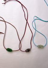 SWIRL - Glass necklace / maroon / gray