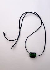 CUBE - Glass necklace / black / green