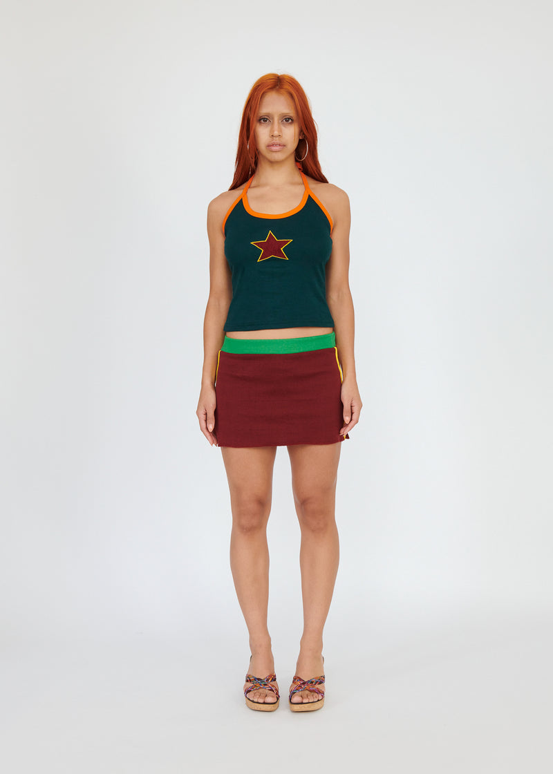 on the go skirt - Maroon/Green/Yellow